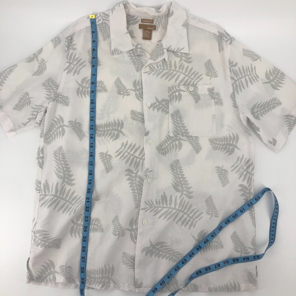 🎈 Bruno Black & White Hawaiian Tropical Print - Picture 7 of 11